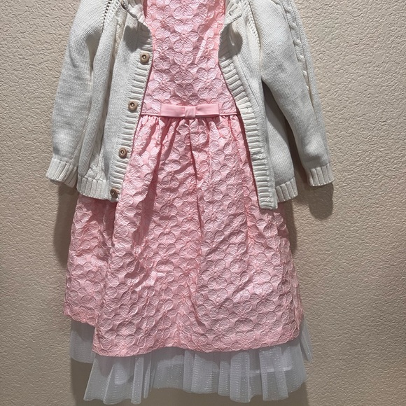 La Princess Dress Size 4T Rosy Pink w Grandma Nes Sweater Set - Picture 10 of 11